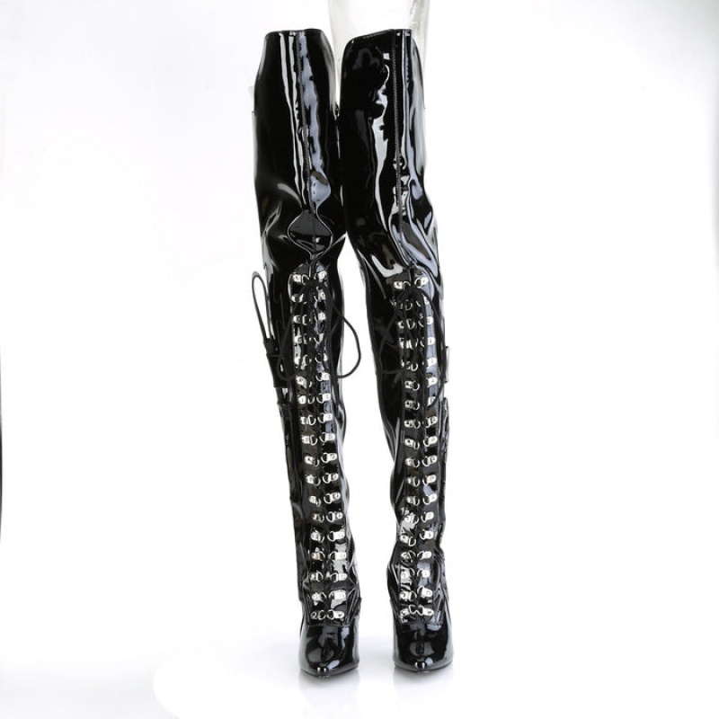 Black Pleaser Seduce-3082 Women's Boots | EP6204871