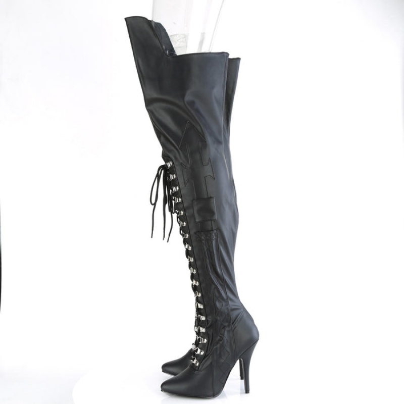 Black Pleaser Seduce-3082 Women's Boots | FZ3840579