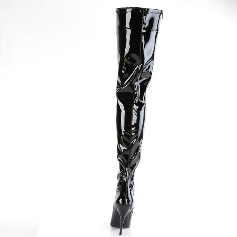 Black Pleaser Seduce-4000 Women's Boots | EQ7052981