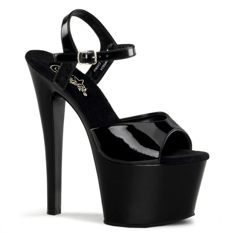 Black Pleaser Sky-309 Women's Sandals | EZ9140375