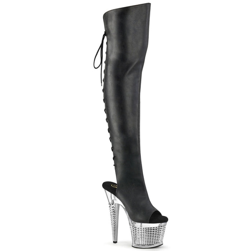 Black Pleaser Spectator-3019 Women's Boots | MN0873496