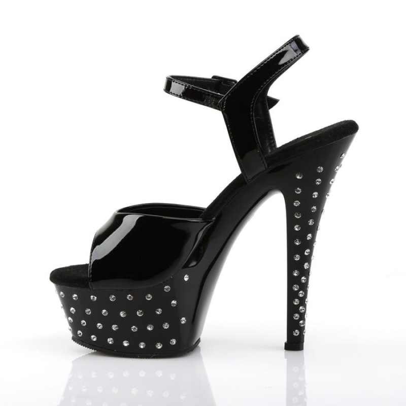 Black Pleaser Stardust-609 Women's Sandals | FM5640739