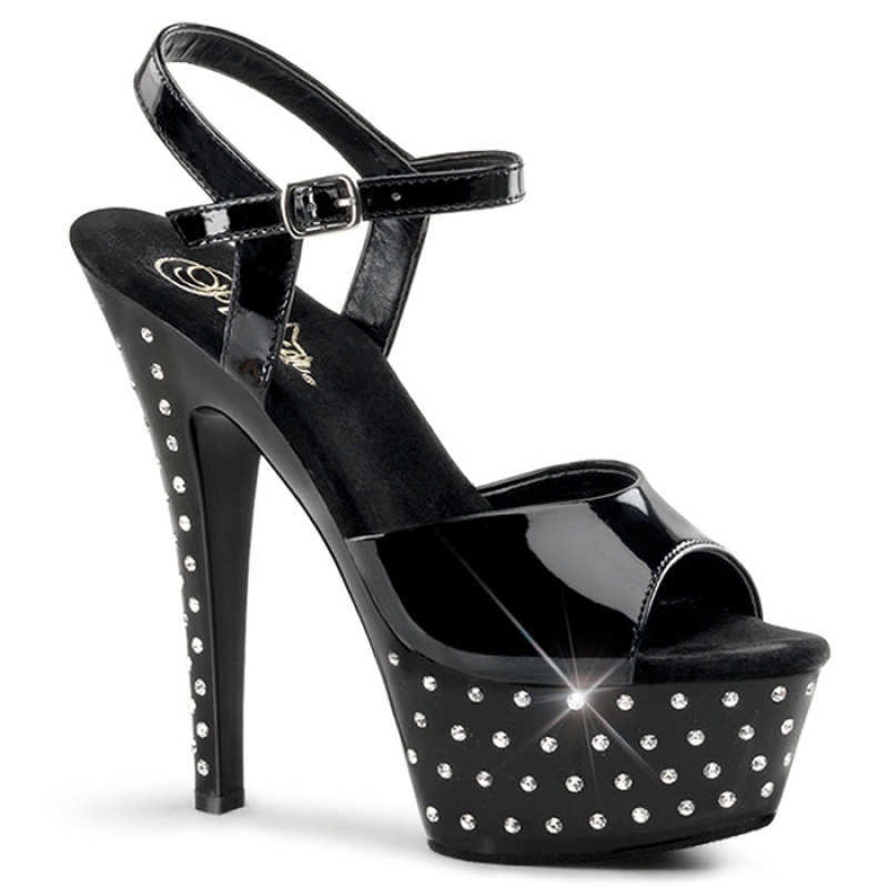 Black Pleaser Stardust-609 Women's Sandals | FM5640739