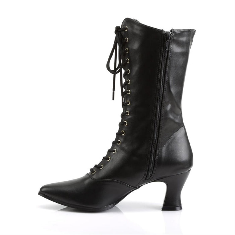 Black Pleaser Victorian-120 Women's Boots | MF7824936