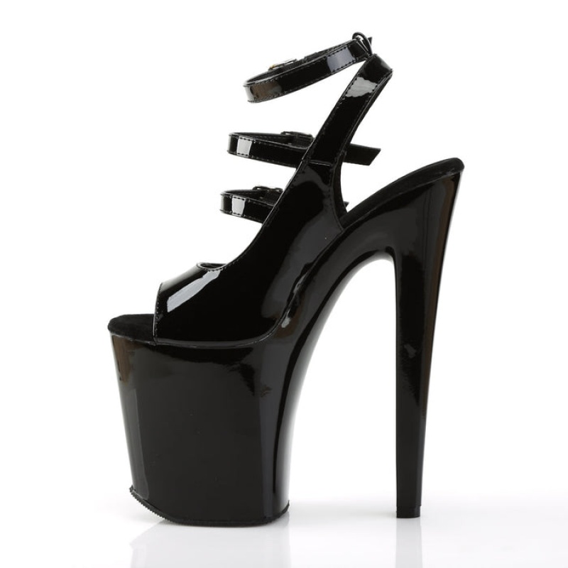 Black Pleaser Xtreme-873 Women's Slingbacks | LR6248903