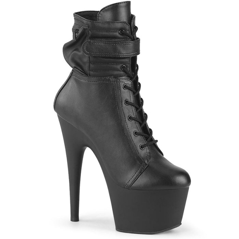 Black / Black Pleaser Adore-1020POUCH Women's Boots | AY2938761