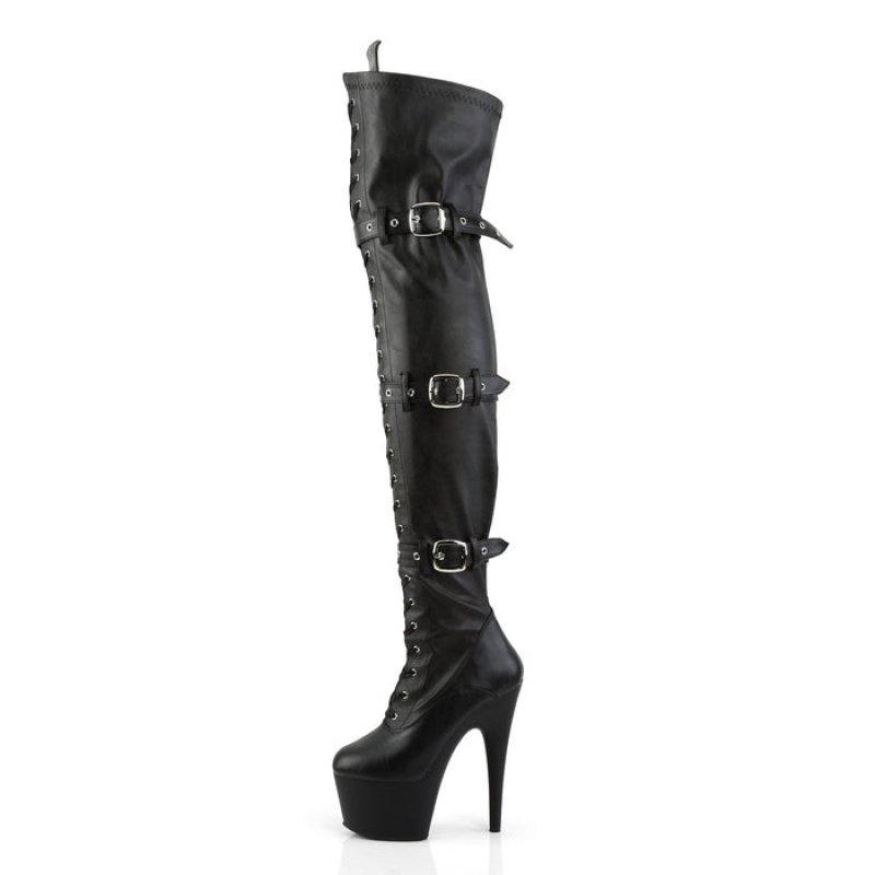 Black / Black Pleaser Adore-3028 Women's Boots | LH3198052