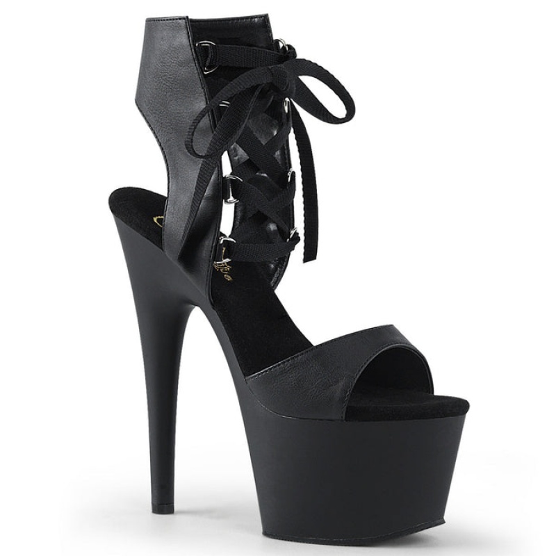 Black / Black Pleaser Adore-700-14 Women's Sandals | RY4789061