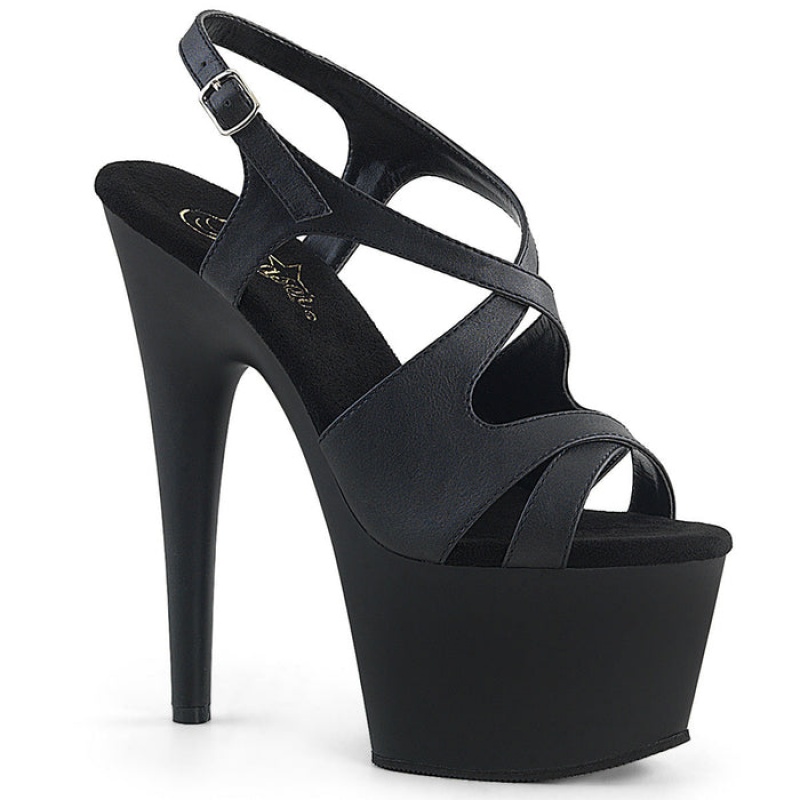 Black / Black Pleaser Adore-730 Women's Slingbacks | AE6041285