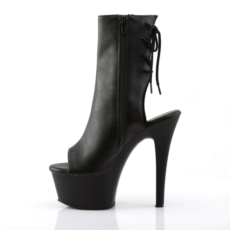 Black / Black Pleaser Aspire-1018 Women's Boots | UN1475239