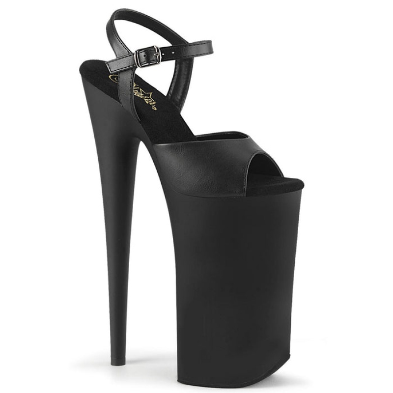 Black / Black Pleaser Beyond-009 Women's Sandals | VF8931054