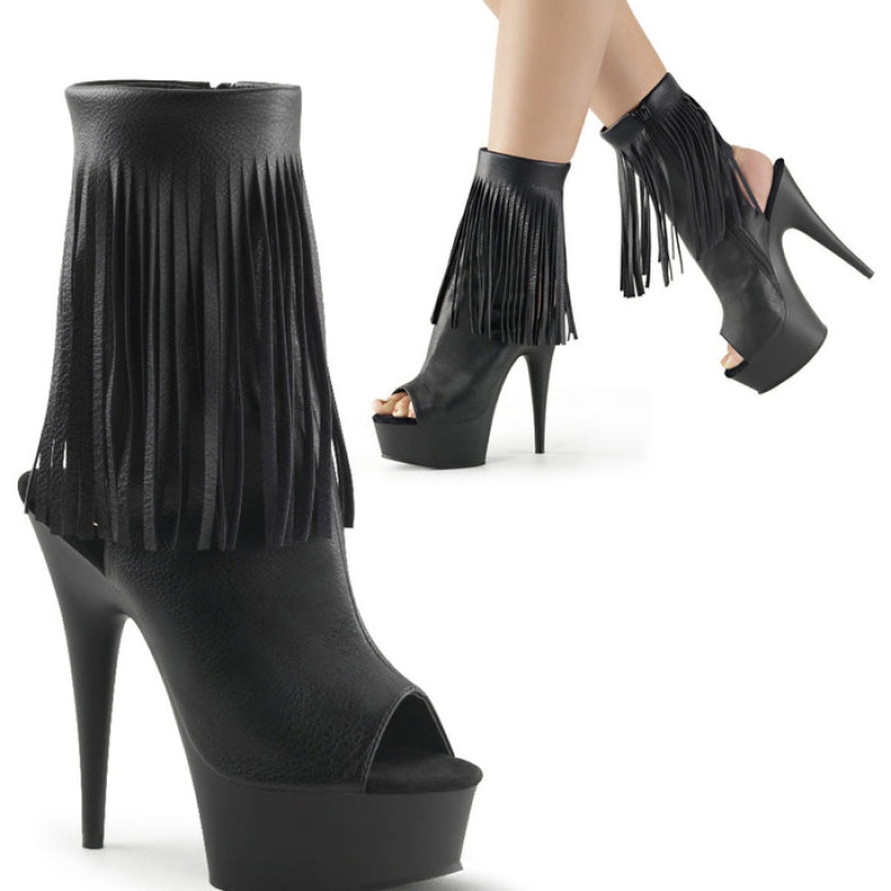 Black / Black Pleaser Delight-1019 Women's Boots | LN4172906