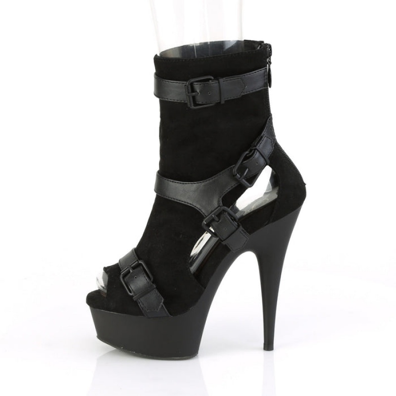 Black / Black Pleaser Delight-1037 Women's Boots | ZH7583049