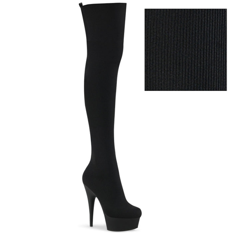 Black / Black Pleaser Delight-3002-1 Women's Boots | DO5269104