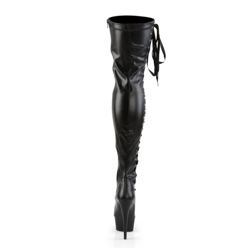 Black / Black Pleaser Delight-3050 Women's Boots | YS1863095