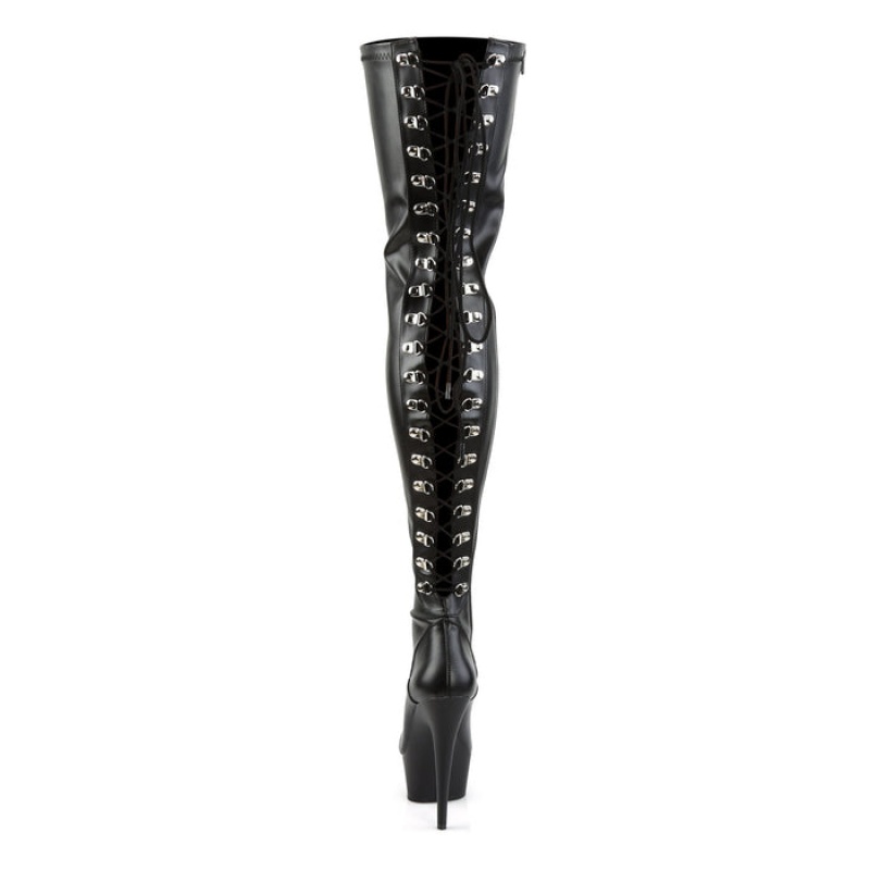 Black / Black Pleaser Delight-3063 Women's Boots | CR3428095