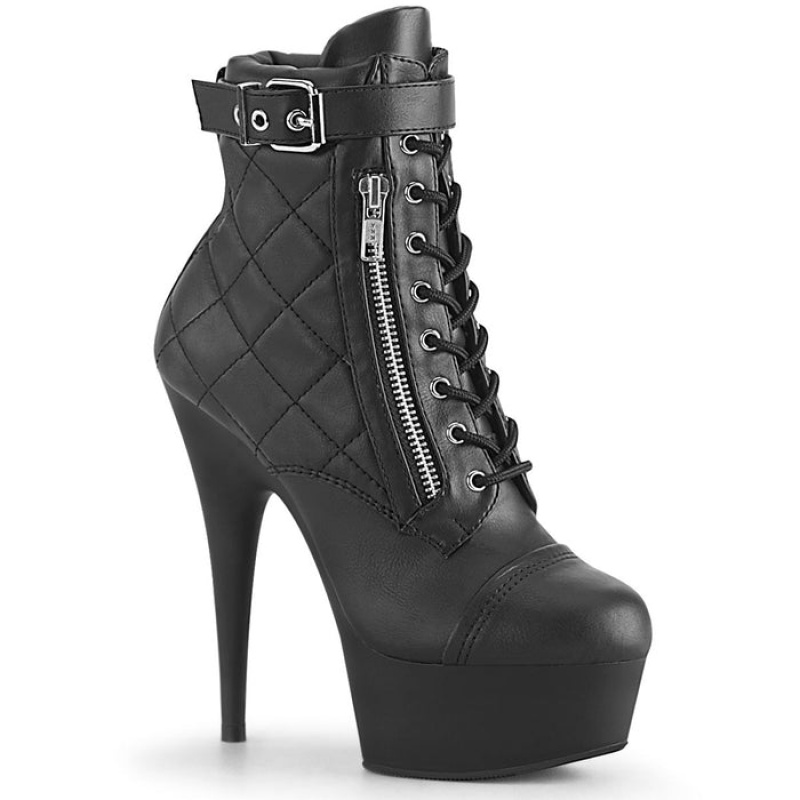 Black / Black Pleaser Delight-600-05 Women's Boots | LV0135469