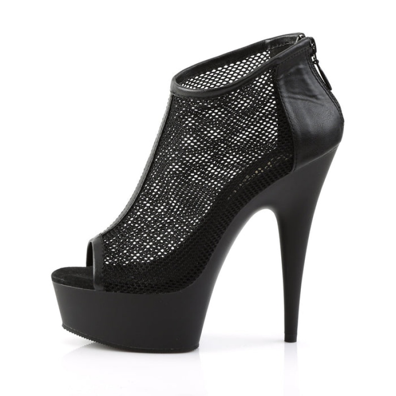 Black / Black Pleaser Delight-600-12 Women's Boots | SR9523640