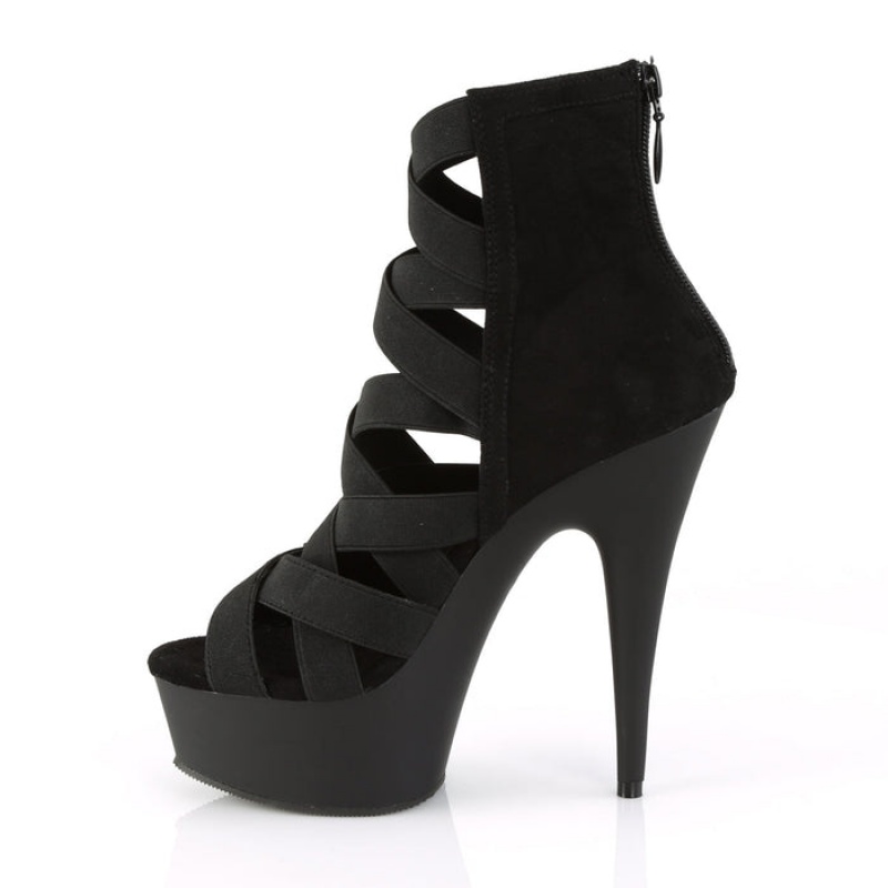 Black / Black Pleaser Delight-600-24 Women's Sandals | DE7340691