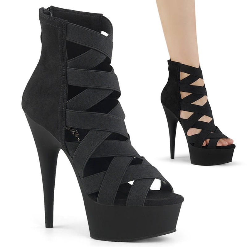 Black / Black Pleaser Delight-600-24 Women's Sandals | DE7340691