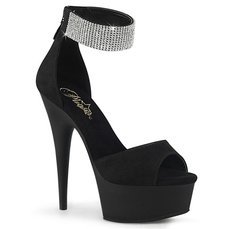 Black / Black Pleaser Delight-625 Women's Sandals | UQ2319056