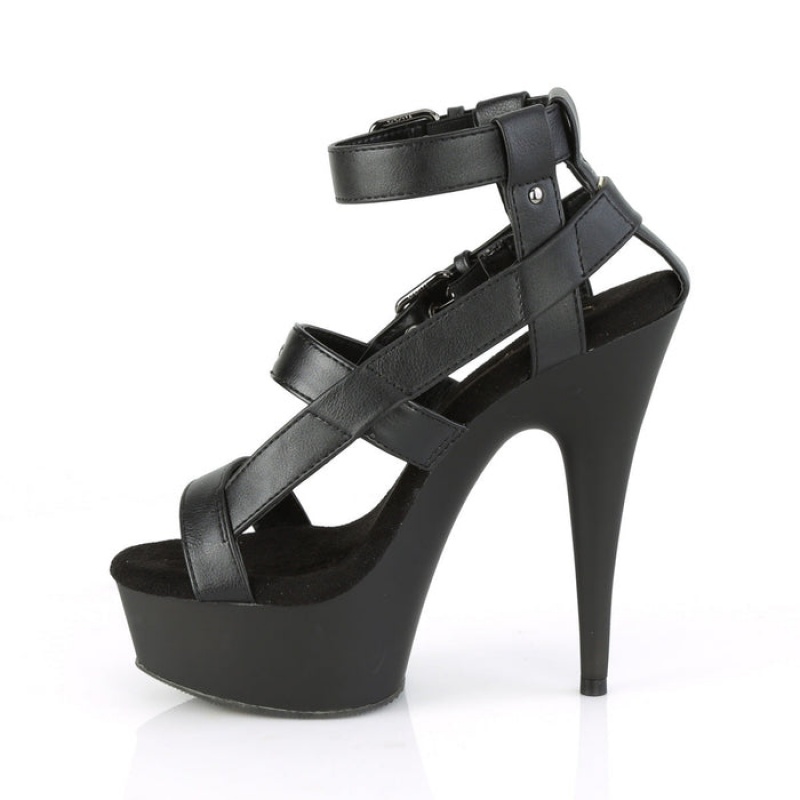 Black / Black Pleaser Delight-637 Women's Sandals | CG5107934