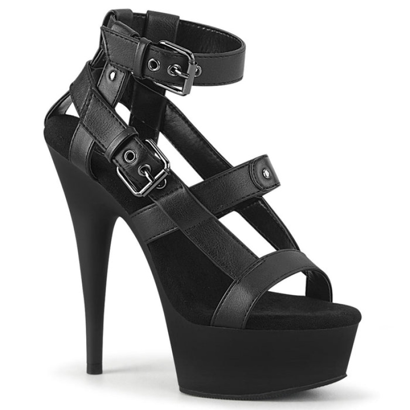 Black / Black Pleaser Delight-637 Women's Sandals | CG5107934