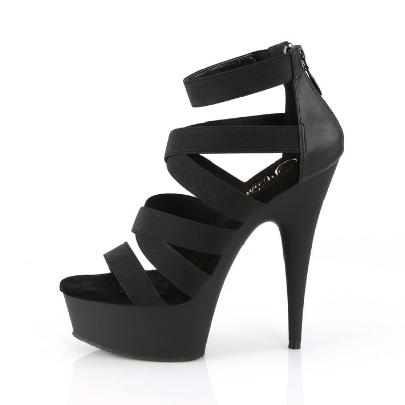 Black / Black Pleaser Delight-659 Women's Sandals | QX9710325