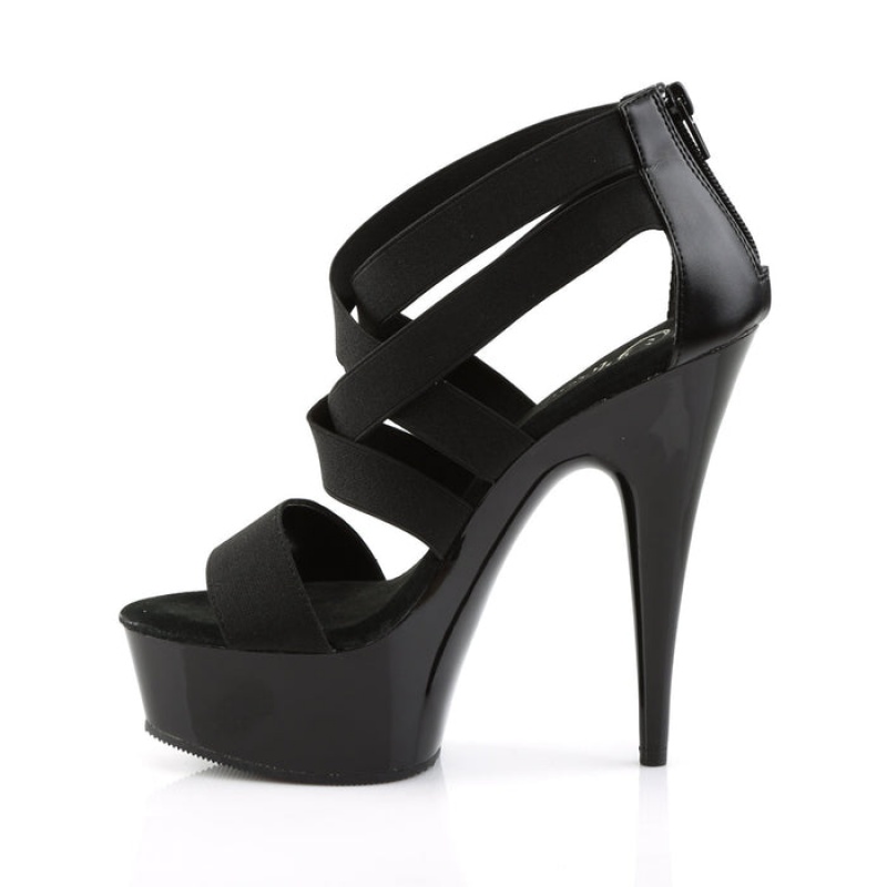 Black / Black Pleaser Delight-669 Women's Sandals | US7609134