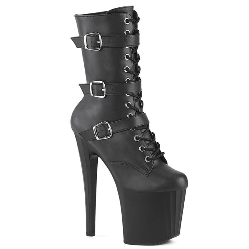 Black / Black Pleaser Enchant-1043 Women's Boots | WA3567820