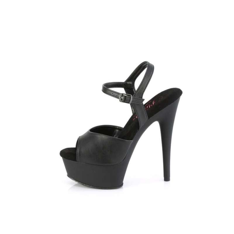 Black / Black Pleaser Excite-609 Women's Sandals | PX5083419