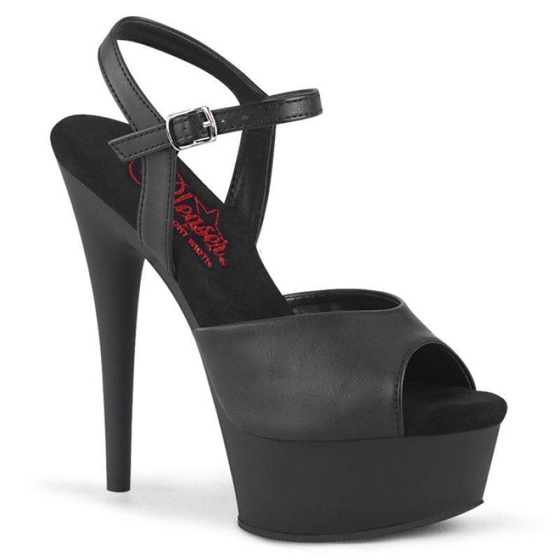 Black / Black Pleaser Excite-609 Women's Sandals | PX5083419