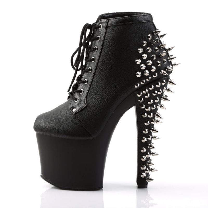 Black / Black Pleaser Fearless-700-28 Women's Boots | SG5196027