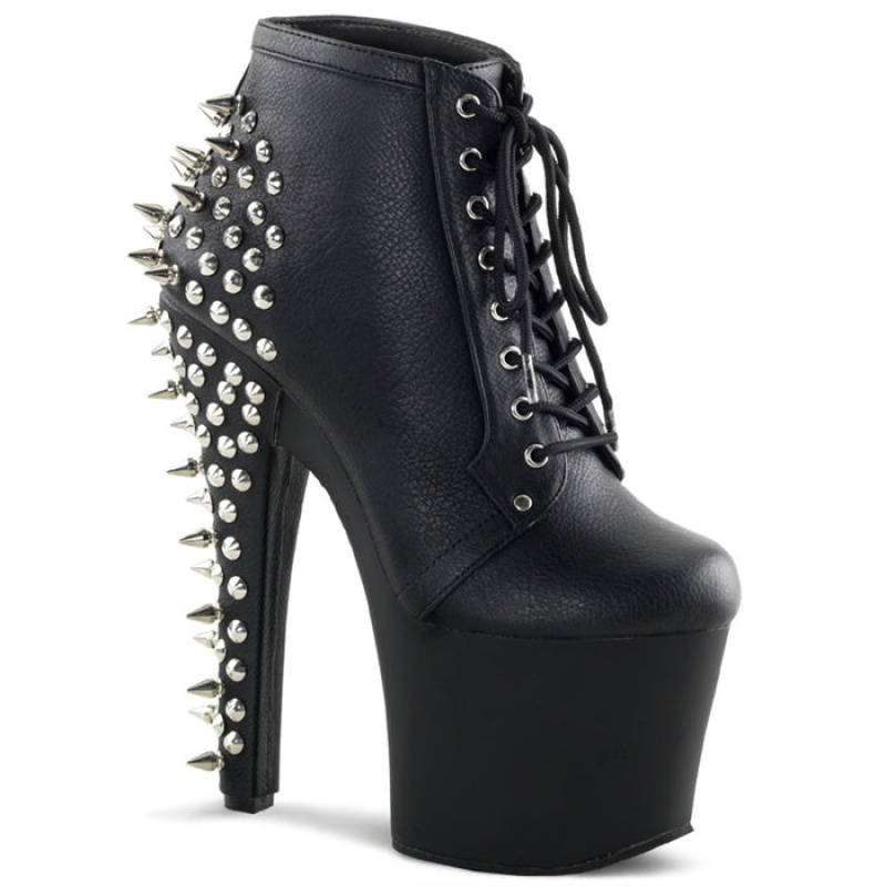 Black / Black Pleaser Fearless-700-28 Women's Boots | SG5196027