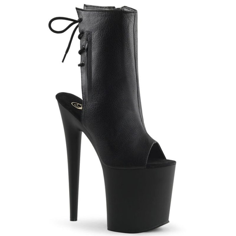 Black / Black Pleaser Flamingo-1018 Women's Boots | YO3768194