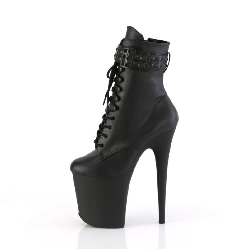 Black / Black Pleaser Flamingo-1020STR Women's Boots | ZL0973184