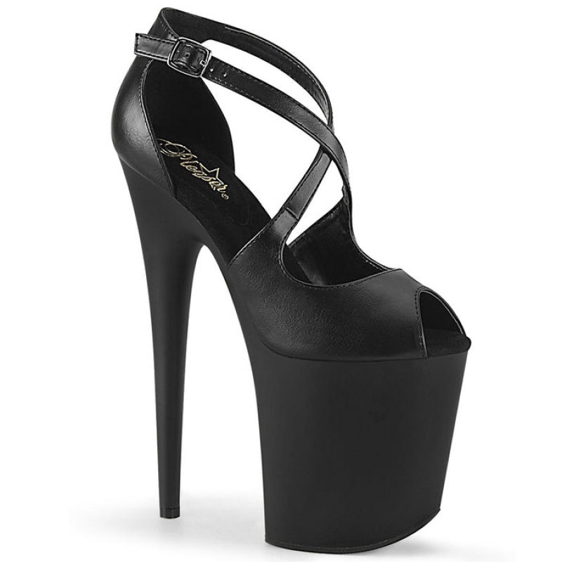 Black / Black Pleaser Flamingo-821 Women's Sandals | WJ7930152