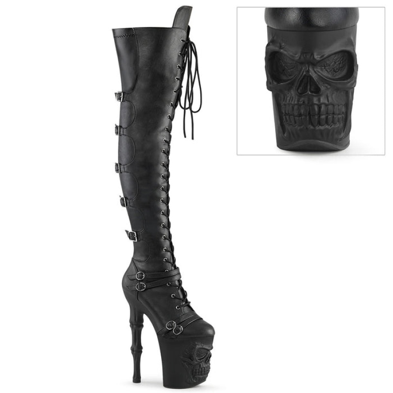 Black / Black Pleaser Rapture-3045 Women's Boots | JM4136097