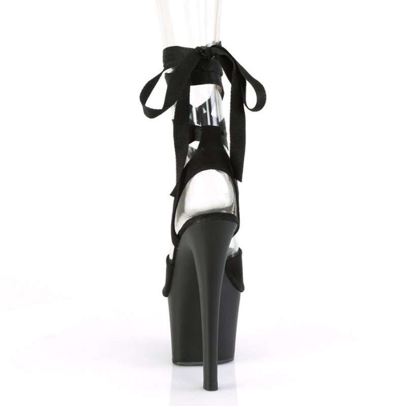 Black / Black Pleaser Sky-334 Women's Sandals | RE2780456