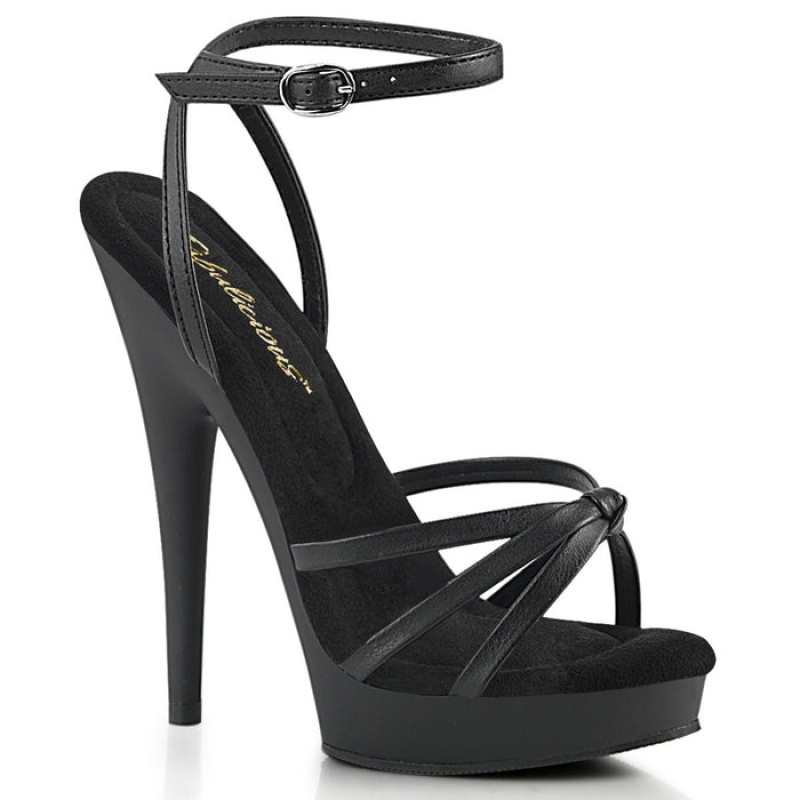 Black / Black Pleaser Sultry-638 Women's Sandals | BO4210597