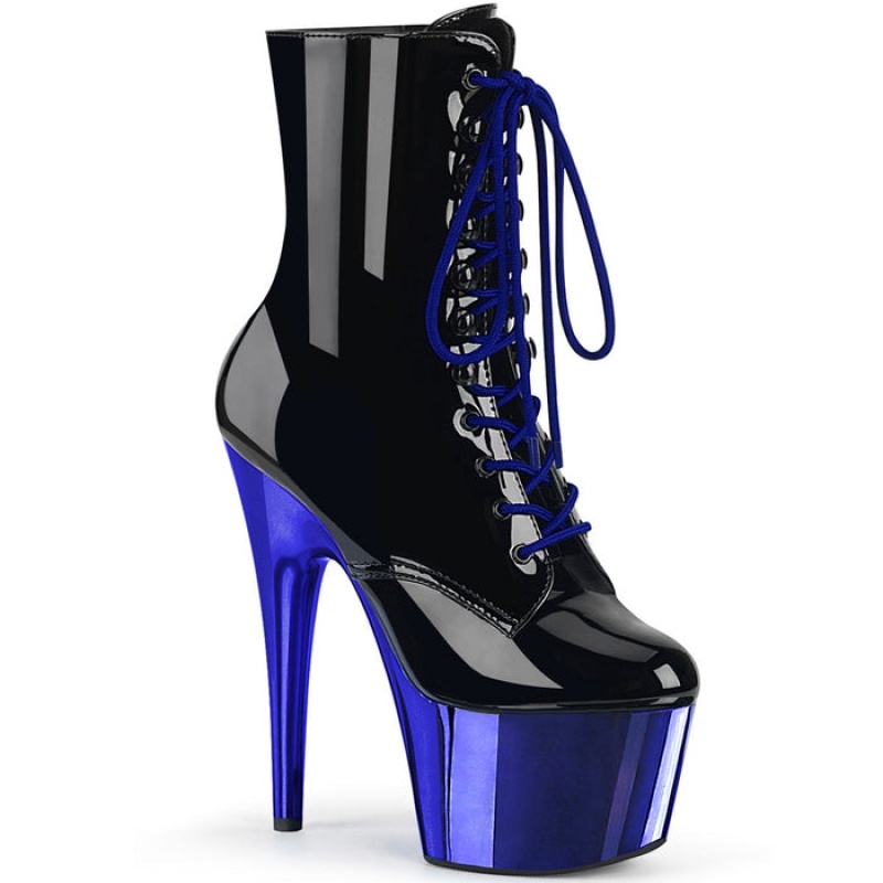 Black / Blue Pleaser Adore-1020 Women's Boots | WS5032976