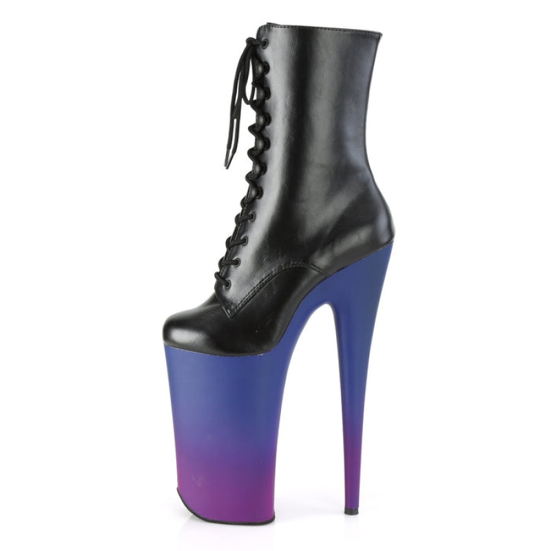 Black / Blue Pleaser Beyond-1020BP Women's Boots | HR1042635