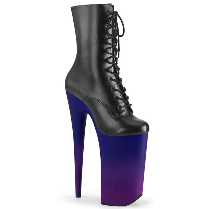 Black / Blue Pleaser Beyond-1020BP Women's Boots | HR1042635