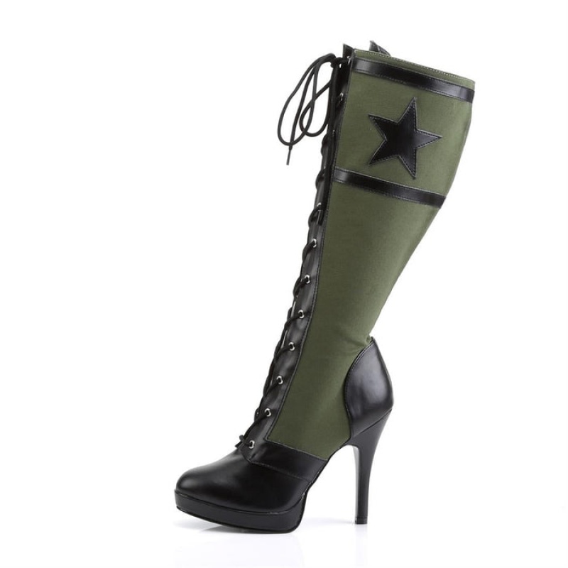 Black / Green Pleaser Arena-2022 Women's Boots | TO7630815