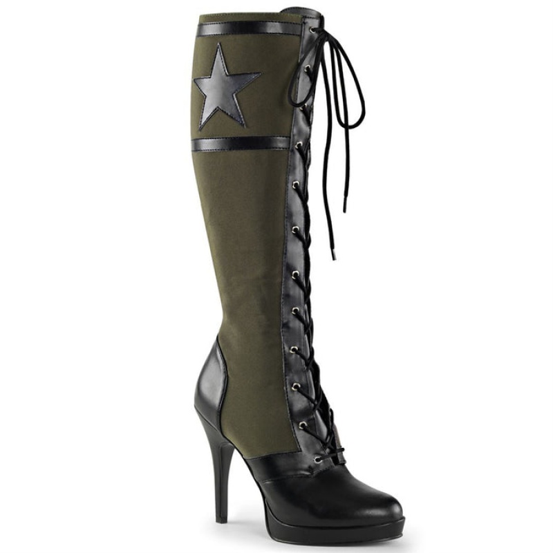 Black / Green Pleaser Arena-2022 Women's Boots | TO7630815