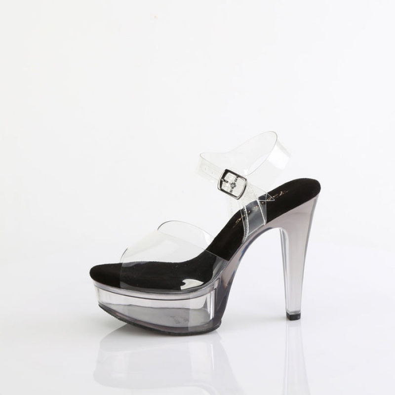 Black / Grey Pleaser Martini-508 Women's Sandals | TU4207593