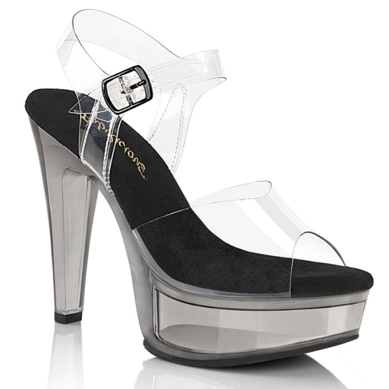 Black / Grey Pleaser Martini-508 Women's Sandals | TU4207593