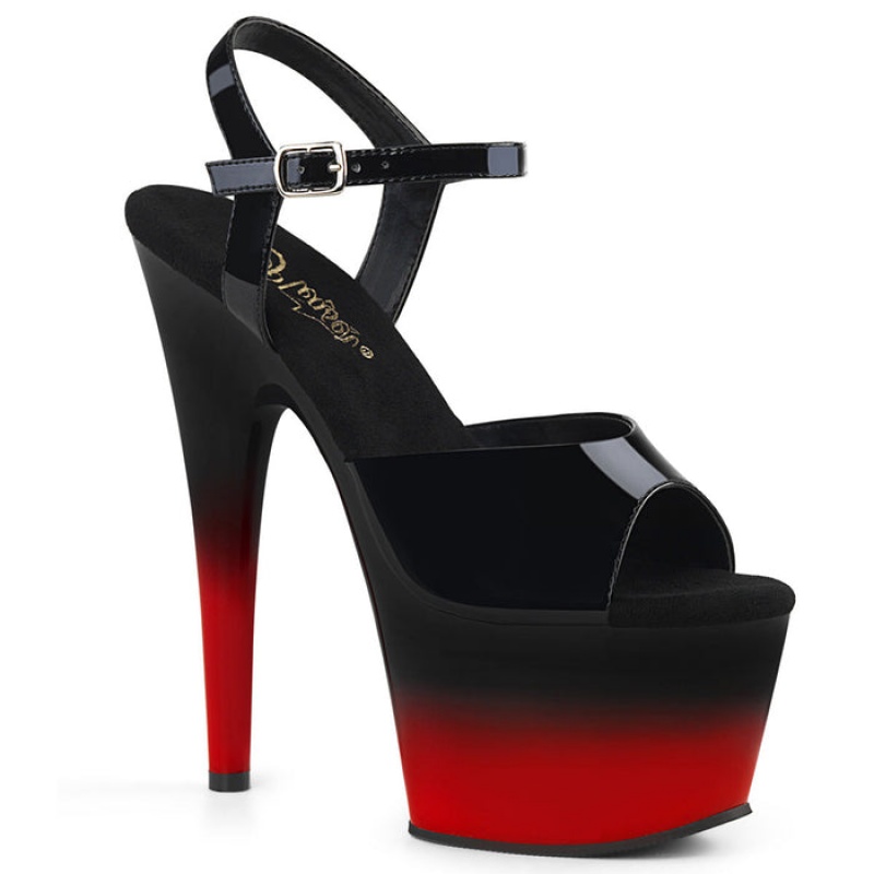 Black / Red Pleaser Adore-709BR-H Women's Sandals | GT7913068