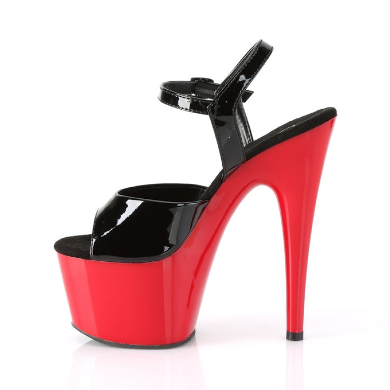 Black / Red Pleaser Adore-709 Women's Sandals | XV2768059