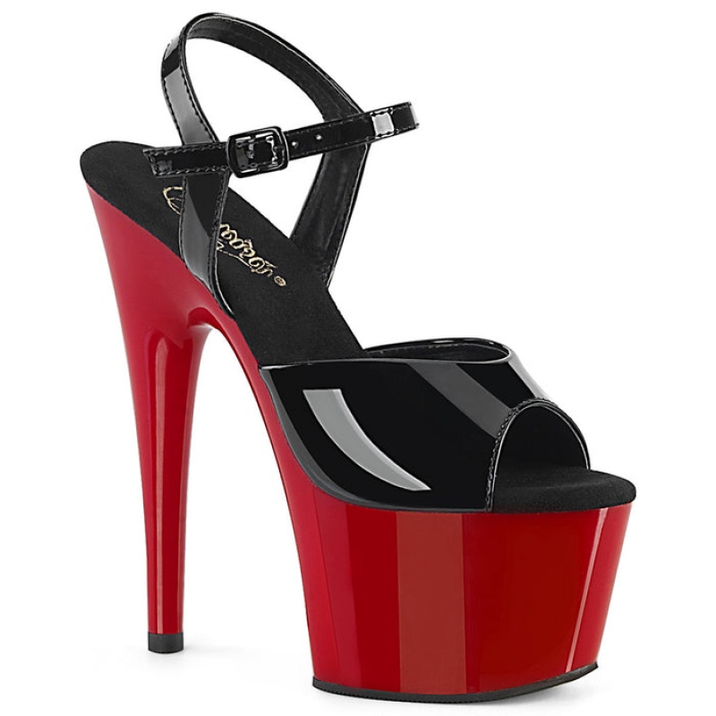 Black / Red Pleaser Adore-709 Women's Sandals | XV2768059